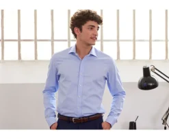 Camisa Oxford lisa de doble hilo Azul cielo Ottavio-Bexley Store