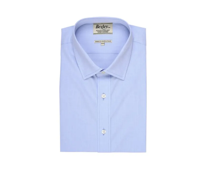 Camisa popelina Celeste - Cuello francés Louis.-Bexley Store