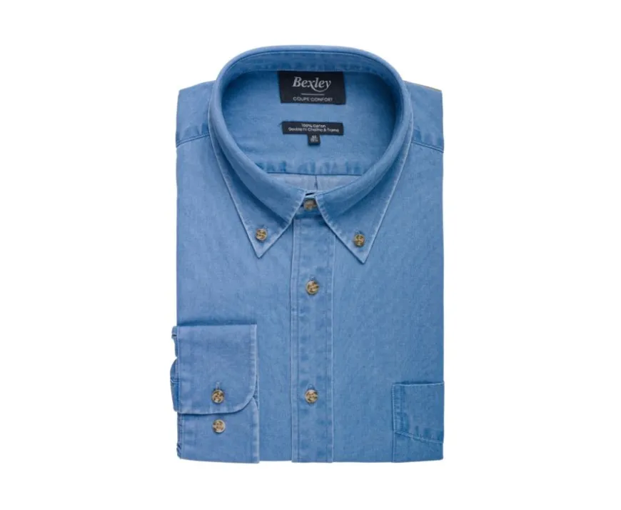 Camisa vaquera de hombre Denim claro Cheston-Bexley Cheap