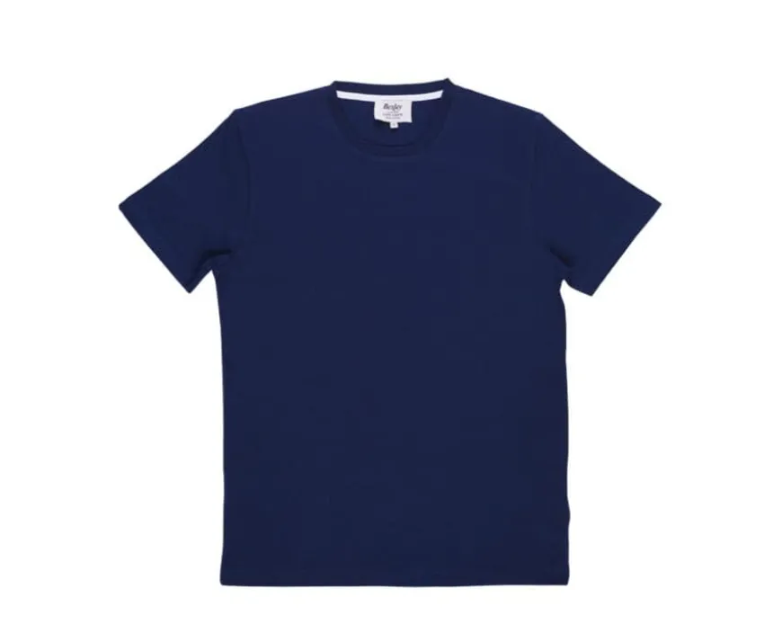 Camiseta de algodón orgánico Azul marino Edgar Iii-Bexley Discount