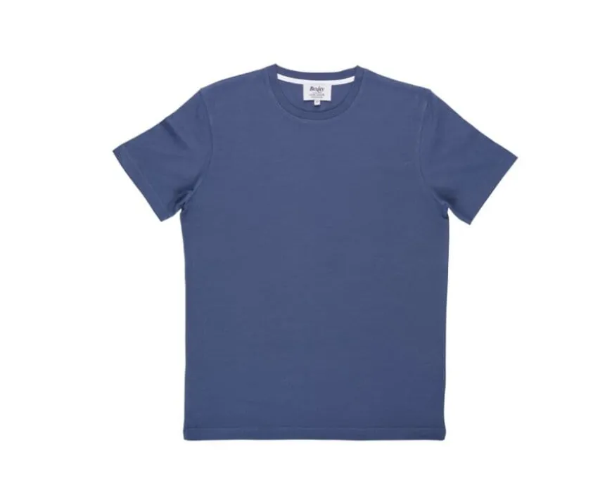 Camiseta de algodón orgánico Azul grisáceo Edgar Iii-Bexley Flash Sale