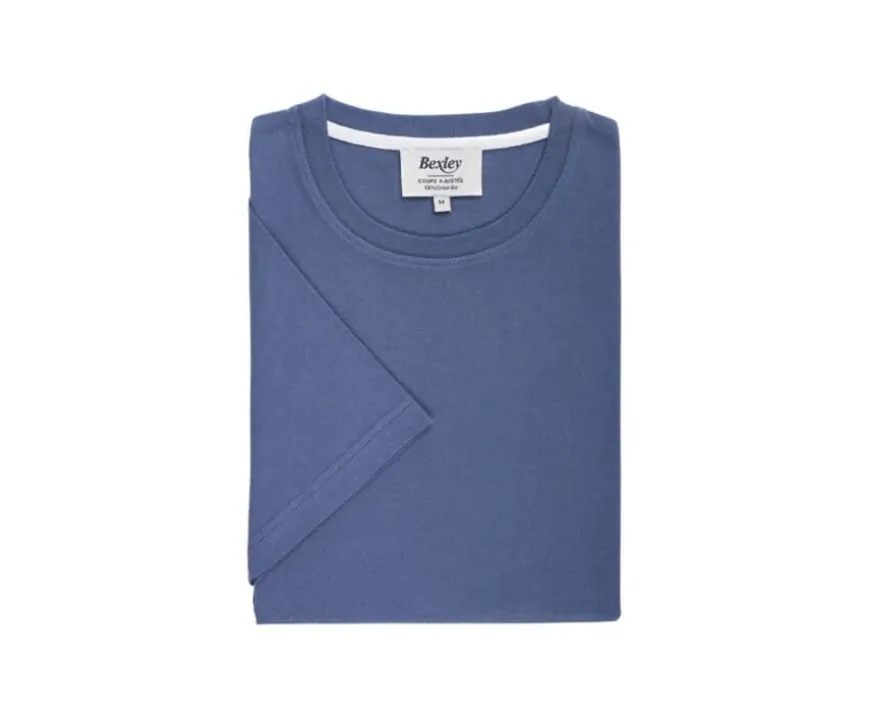 Camiseta de algodón orgánico Azul grisáceo Edgar Iii-Bexley Flash Sale