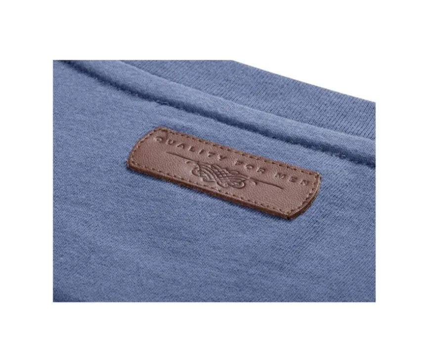 Camiseta de algodón orgánico Azul grisáceo Edgar Iii-Bexley Flash Sale