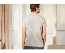 Camiseta de algodón orgánico lisa Gris moteado claro Edgar Iii-Bexley Outlet