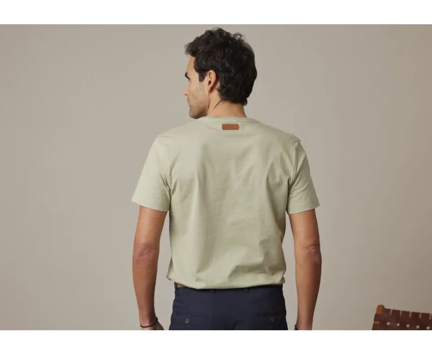 Camiseta lisa de algodón orgánico Verde tila Edgar Iii-Bexley Clearance