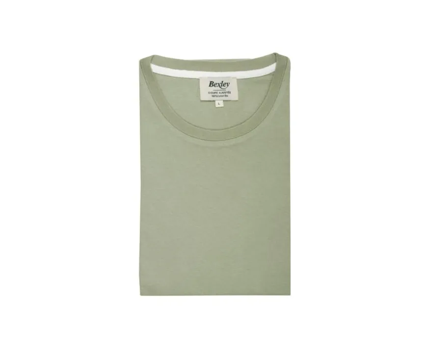 Camiseta lisa de algodón orgánico Verde tila Edgar Iii-Bexley Clearance