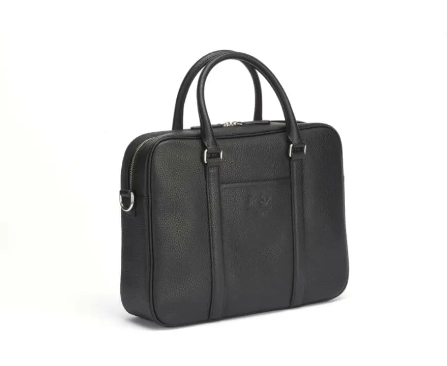 Cartera de hombre de piel con bandolera Negro Granulado Karlington Iii-Bexley Sale