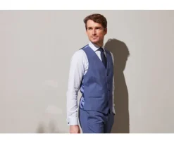 Chaleco de traje hombre Azul claro moteado Chaleco Lazare-Bexley Discount