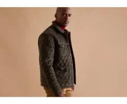 Chaqueta acolchada de pana verde oliva oscuro para hombre Filibert-Bexley Discount