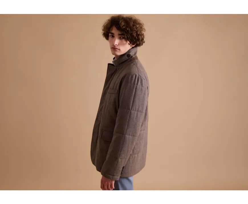Chaqueta acolchada para hombre Topo Oscuro moteado Théophile-Bexley Cheap