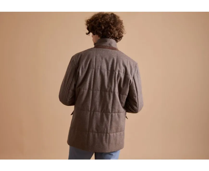 Chaqueta acolchada para hombre Topo Oscuro moteado Théophile-Bexley Cheap