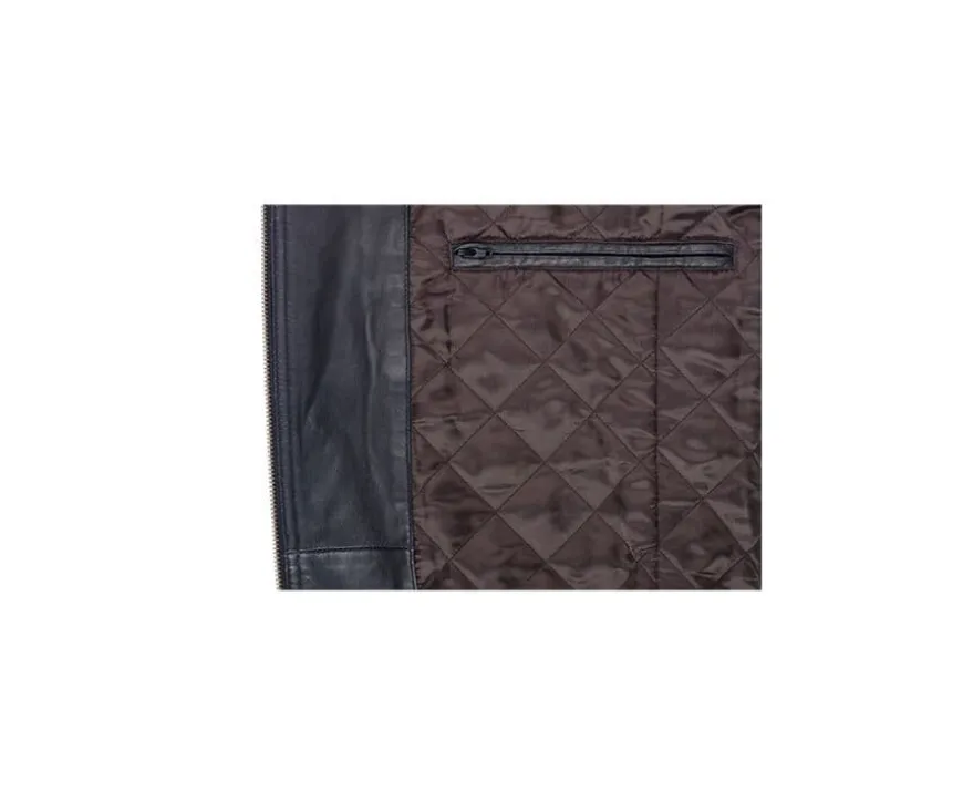 Chaqueta de cuero de aviador negra para hombre Everett Ii-Bexley Shop