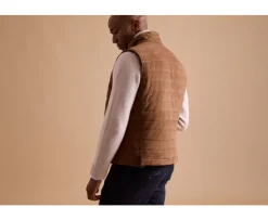Chaqueta de cuero habana sin mangas para hombre Niklas-Bexley Fashion