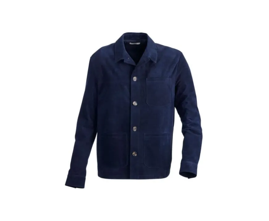 Chaqueta de cuero para hombre Azul marino Faustin-Bexley Best Sale