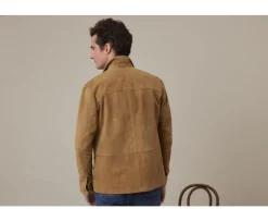 Chaqueta de cuero para hombre Tabaco Faustin-Bexley Clearance