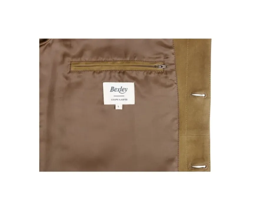 Chaqueta de cuero para hombre Tabaco Faustin-Bexley Clearance