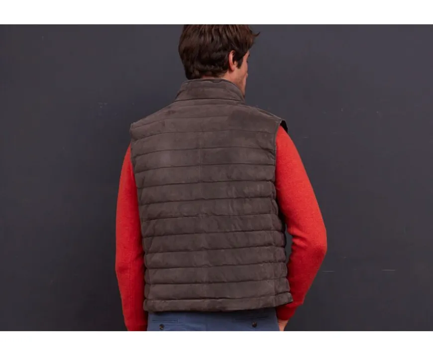 Chaqueta de cuero Pardo sin mangas para hombre Niklas-Bexley Cheap