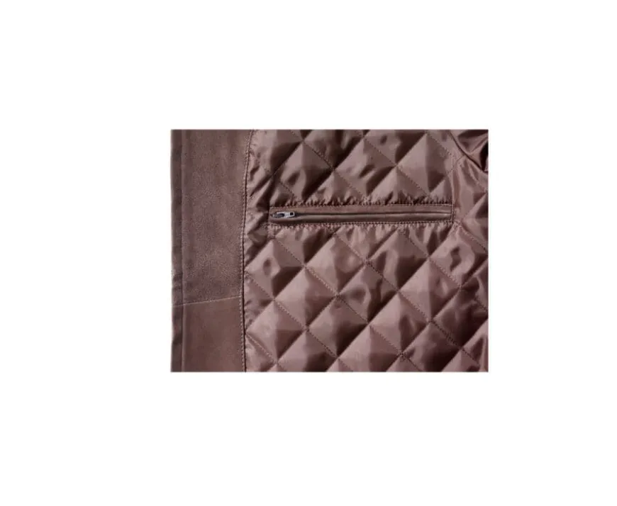 Chaqueta de cuero Terciopelo Pardo para hombre Sean Ii-Bexley Best Sale
