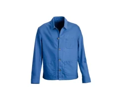 Chaqueta de pintor algodón/lino Azul Acero Faustinien-Bexley Shop