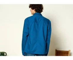 Chaqueta de pintor algodón/lino Azul Acero Faustinien-Bexley Shop