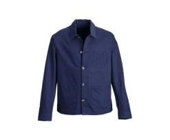 Chaqueta de pintor algodón/lino Azul Navy Faustinien-Bexley Cheap