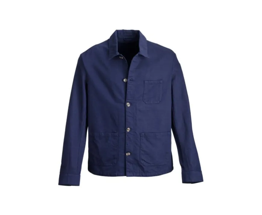 Chaqueta de pintor algodón/lino Azul Navy Faustinien-Bexley Cheap