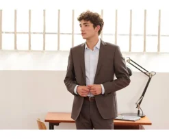 Chaqueta de traje Marrón moteado para hombre Lazare-Bexley Fashion
