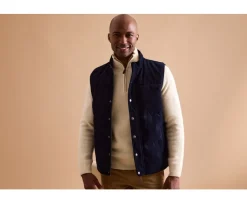Chaqueta sin mangas terciopelo para hombre - Navy Hilmar-Bexley Cheap