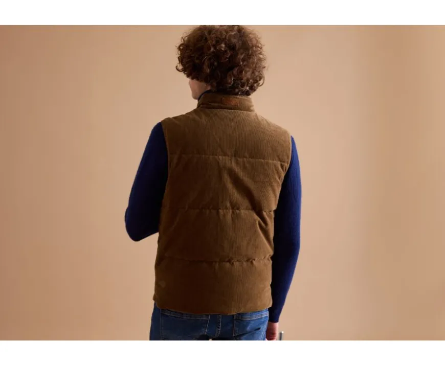 Chaqueta sin mangas terciopelo para hombre - Caqui Hilmar-Bexley Hot