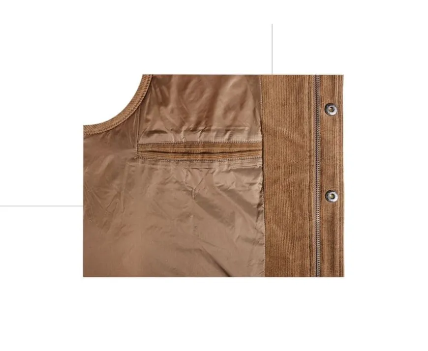 Chaqueta sin mangas terciopelo para hombre - Caqui Hilmar-Bexley Hot