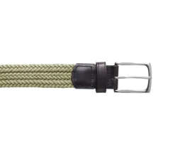 Cinturón de algodón trenzado fino para hombre caqui claro Norwood Silver Coton-Bexley Cheap