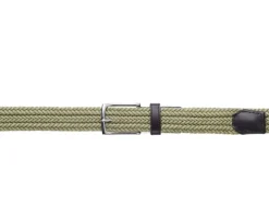 Cinturón de algodón trenzado fino para hombre caqui claro Norwood Silver Coton-Bexley Cheap