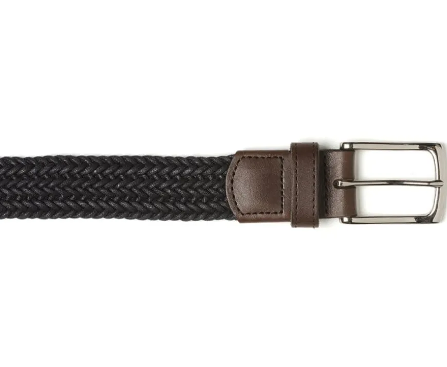 Cinturón de algodón trenzado para hombre Azul marino Norwood Silver-Bexley Online