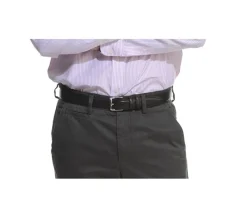 Cinturón de cuero negro para hombre con hebilla plateada Brixton Silver-Bexley Best