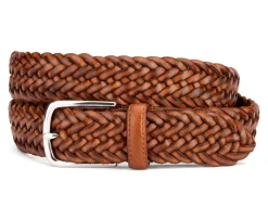 Cinturón de cuero trenzado para hombre Dorado patinado Northgate Silver-Bexley Outlet