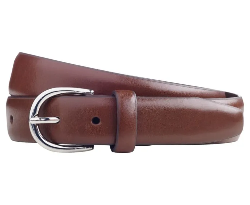 Cinturón de hombre Coñac patinado Sandgate Silver-Bexley Outlet