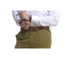Cinturón de lujo para hombre Chocolate Westgate Silver-Bexley Best
