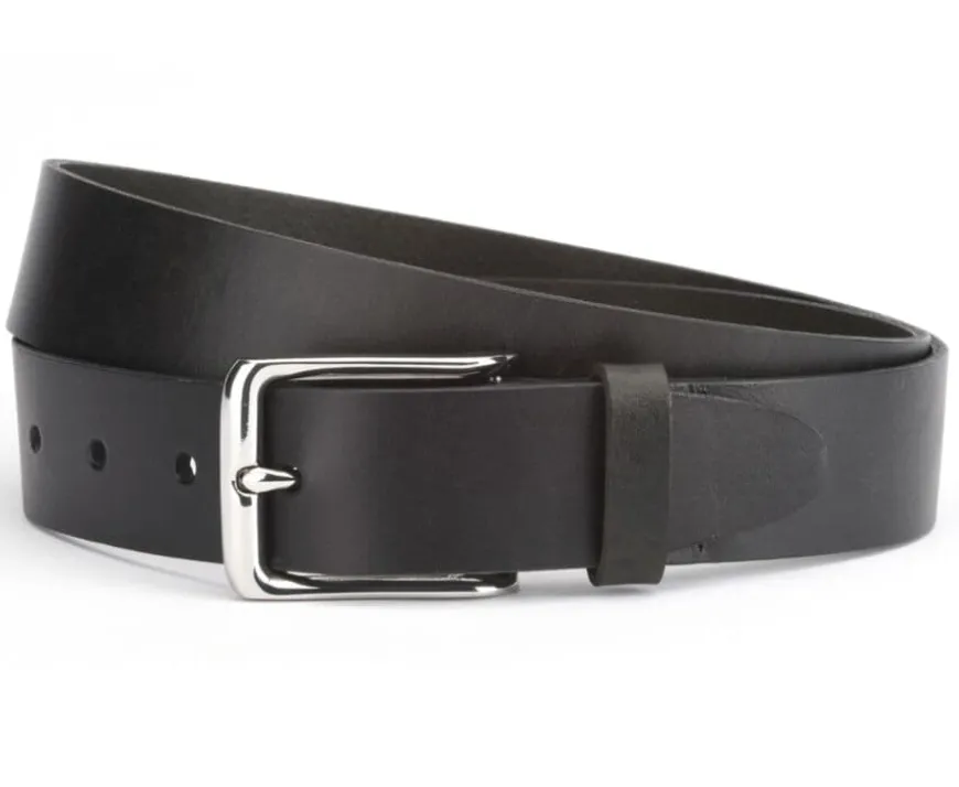 Cinturón de piel para hombre Negro Westwood Ii Silver-Bexley Best