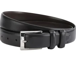 Cinturón de traje negro para hombre Ramsgate Silver-Bexley Clearance