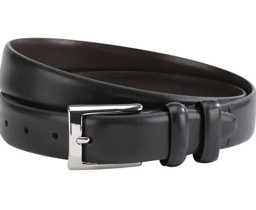 Cinturón de traje negro para hombre Ramsgate Silver-Bexley Clearance