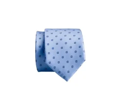 Corbata de seda con estampado de microflores Celeste & Gris-Bexley New