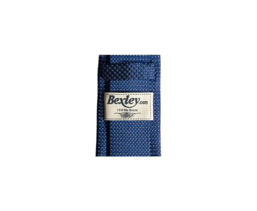 Corbata de seda hombre motivo cuadrado Azul petróleo y blanco-Bexley Clearance