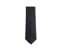 Corbata de seda lisa mate Negra para hombre-Bexley Outlet