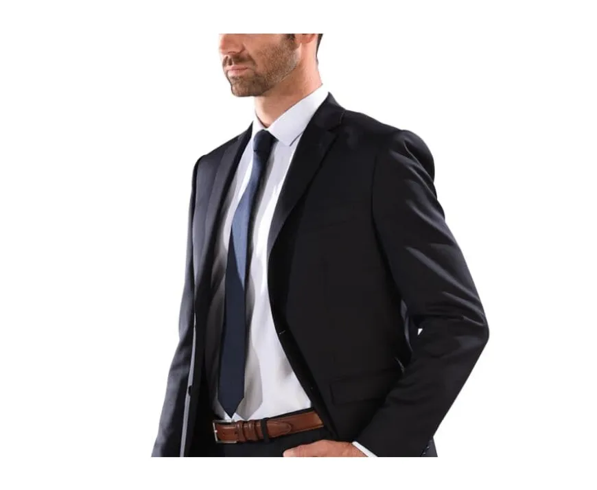 Corbata de seda unida Azul marino para hombre-Bexley Best