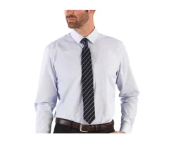 Corbata para hombre de seda Azul marino a rayas Celeste-Bexley Shop
