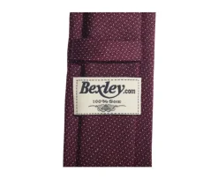 Corbata para hombre de seda Burdeos y Blanco Corbata Seda Faux Uni-Bexley Cheap