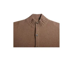 Cárdigan abotonado con cuello alto Avellana moteado Kimsey-Bexley Cheap