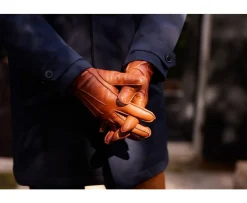 Guantes de piel de cordero Coñac para hombre-Bexley New