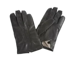 Guantes de piel de cordero negros para hombre-Bexley Best