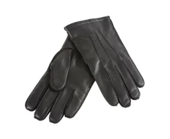 Guantes de piel de cordero negros para hombre-Bexley Best